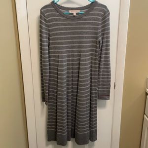 Philosophy Gray Striped Long Sleeve Sweater Dress